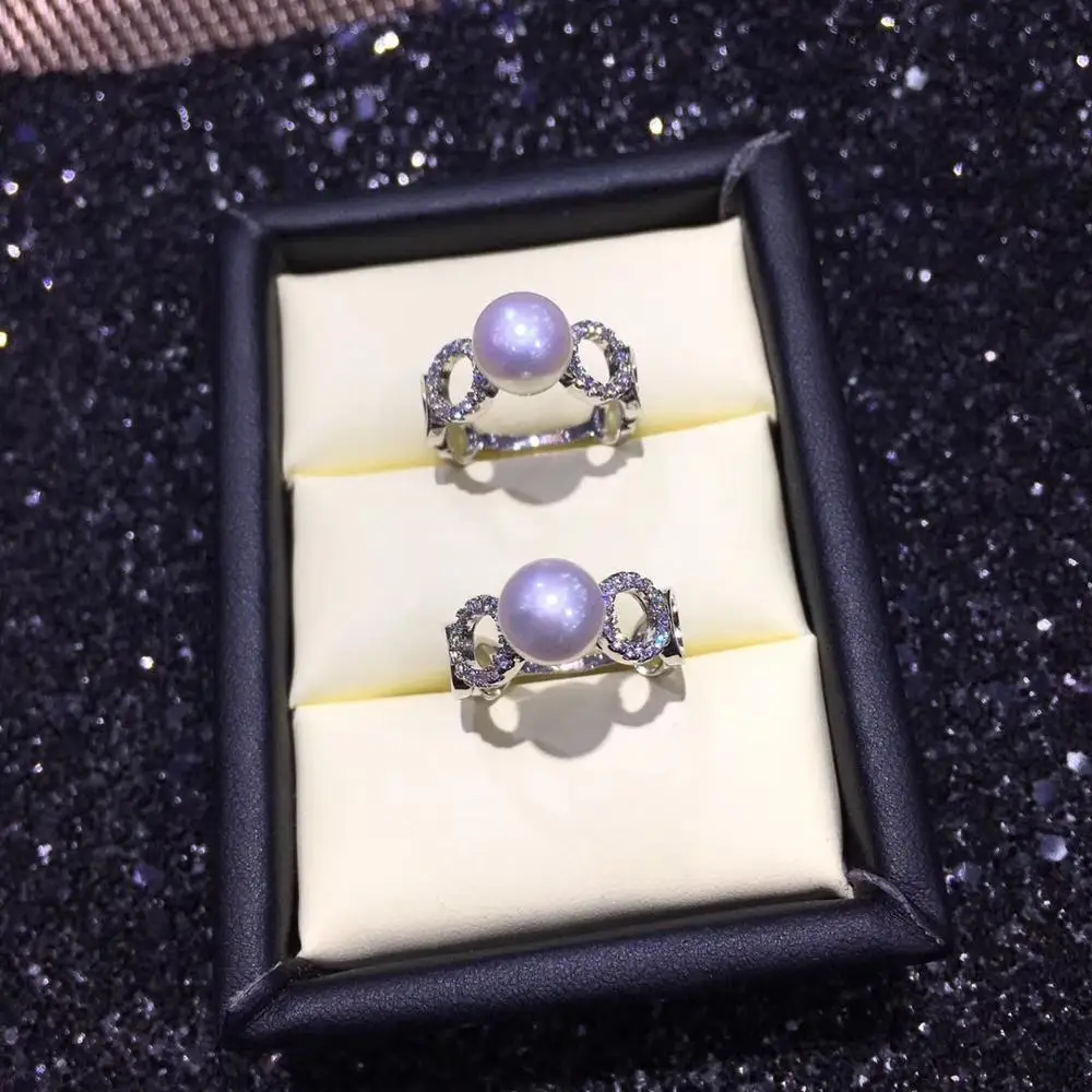 ZHBORUINI изящное Ювелирное кольцо с жемчугом натуральный пресноводный жемчуг выдалбливают большие кольца 925 пробы серебро для женщин Свадебные