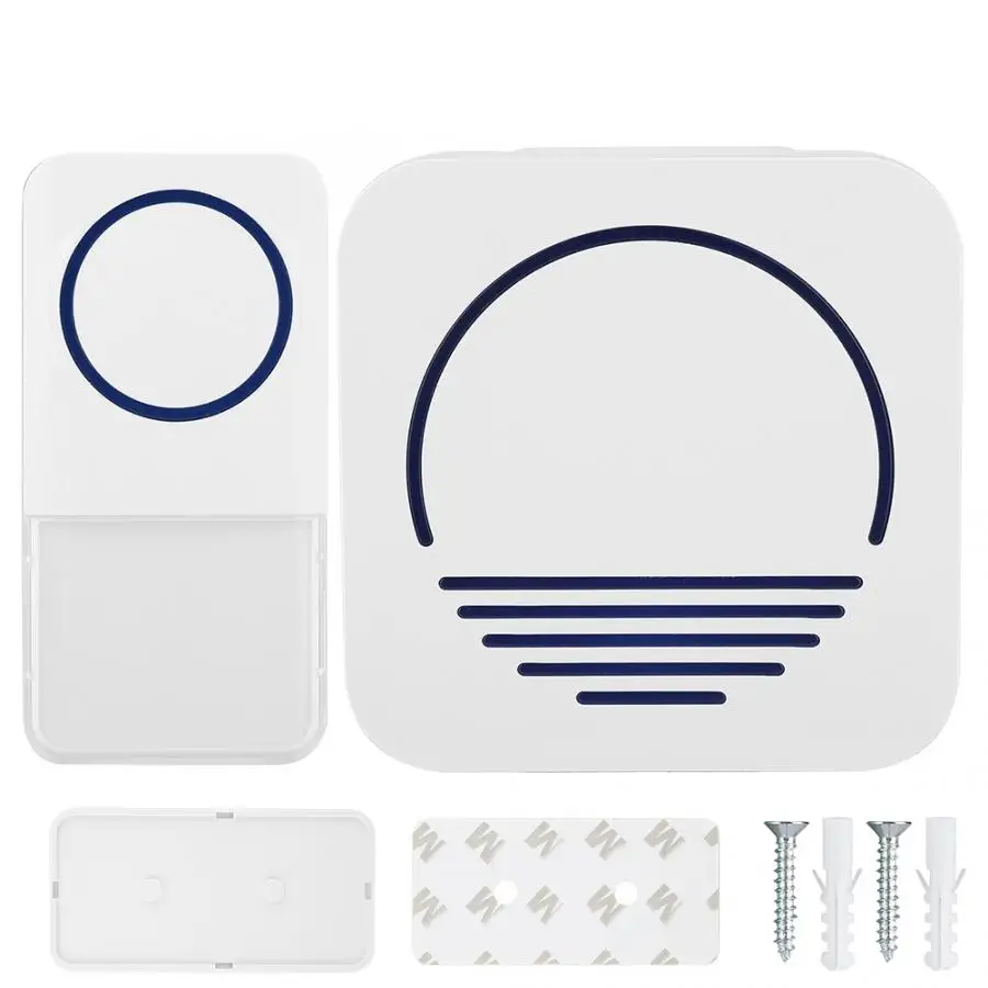 

Smart Wireless Doorbell Transmitter Receiver Door Bell Kit 1V1 52 Ringtones US 110-220V waterproof smart door bell camera