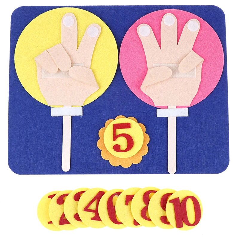 23,7 см x 18,6 см фетровые пальчиковые цифры для раннее развитие детей обучение цифровой обучение в детском саду игрушки Интеллектуальный Войлок Крафтовая упаковка