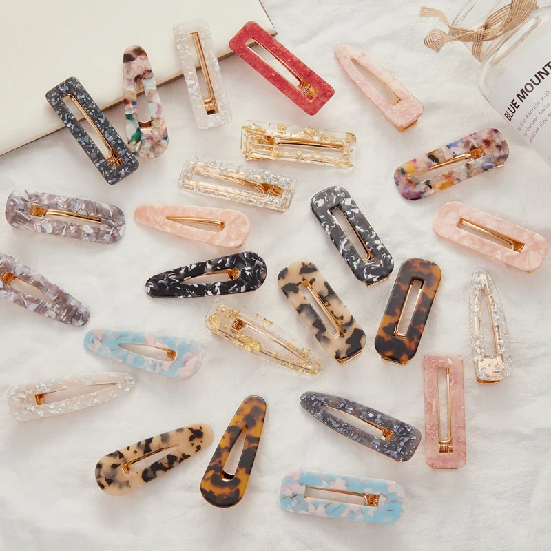 

DC Girls Barrette Acrylic Hollow Rectangle Hair Clips Tin Foil Sequins Hairpins Barrettes Headband for Hair Accessories Women