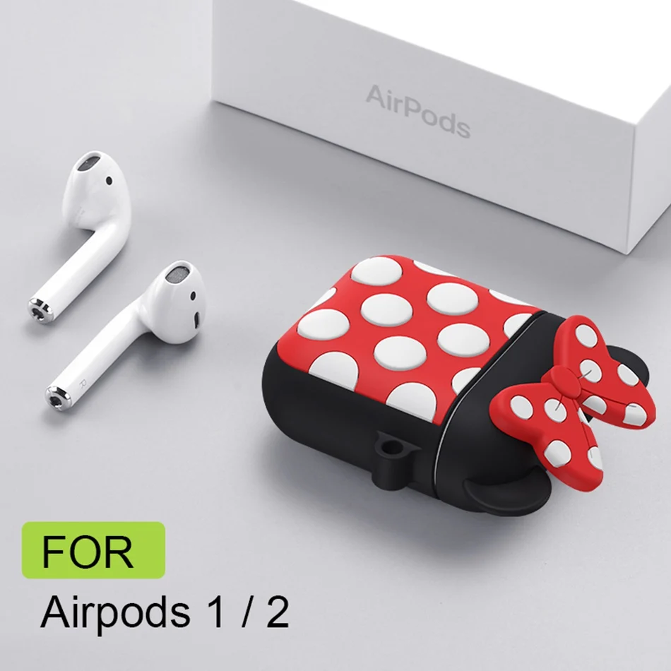 Bear Earphone Case for Airpods Case Cute Silicone Cover for Apple Air pods 2 Headphone Case For Earpods Ring Strap Accessories - Цвет: 18G