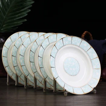 

Jingdezhen ceramic dishes Household ceramic plate 6 pcs set Simple Round Dinner Plates,Dumpling Plate,Chinese Cutlery Set