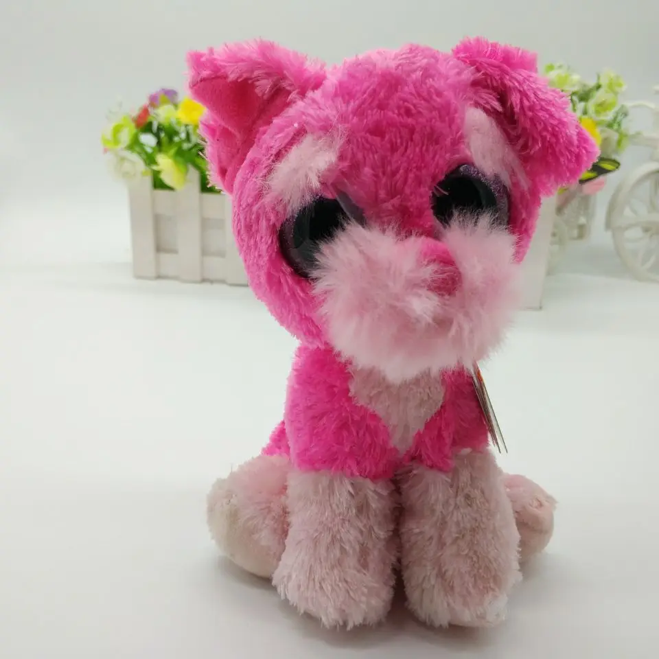 Cherry Dog TY BEANIE BOOS collection 1PC 15CM BIG EYE Plush Toys