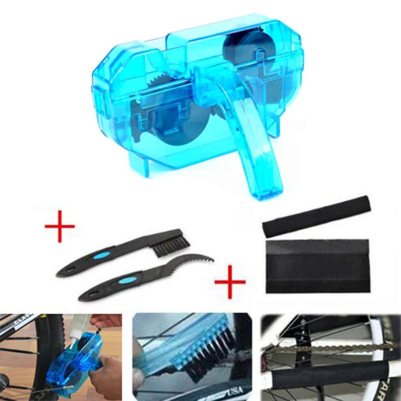 

4 Pcs/Set Bicycle Chain Cleaner Cycling Cleaning Machine Bike Quick Washing Tool Kit Brushes Scrubber Wash Tool Accessorie R0181