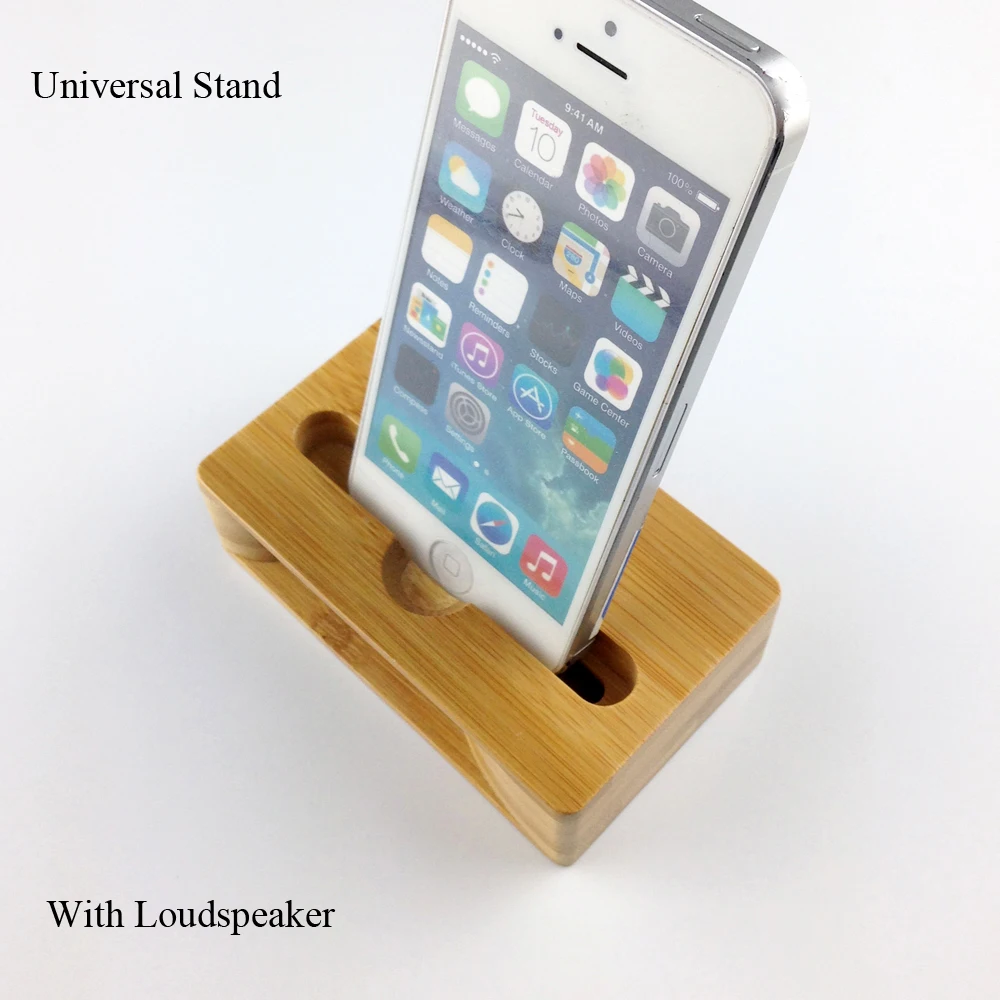 U & i Multi Функция натурального бамбука Вуд Charge charging Dock телефон стенд держатель для