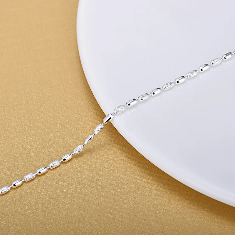Геометрический 925 пробы Серебряный ручной работы Strand бисер браслет для женщин ювелирные изделия подарки