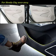 4 шт. Новые Межкомнатные Двери Из Углеродного Волокна Боковой Край Anti-kick Площадку Защита Наклейка Для Honda City 2010