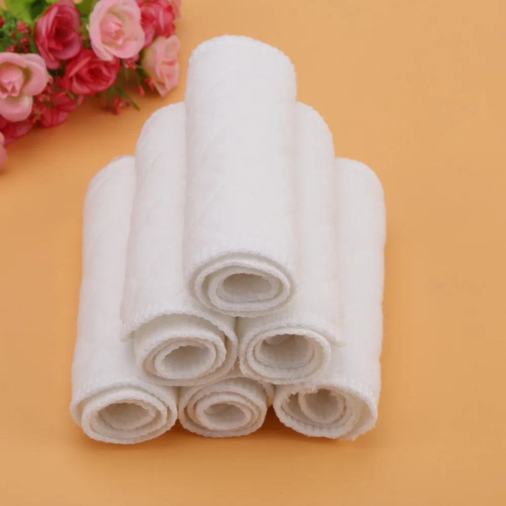 

10pcs 3 Layers Reusable Cotton Diaper Insert Baby Cloth Diaper Mat Nappy Inserts Changing Liners 3 layer each insert Wholesale