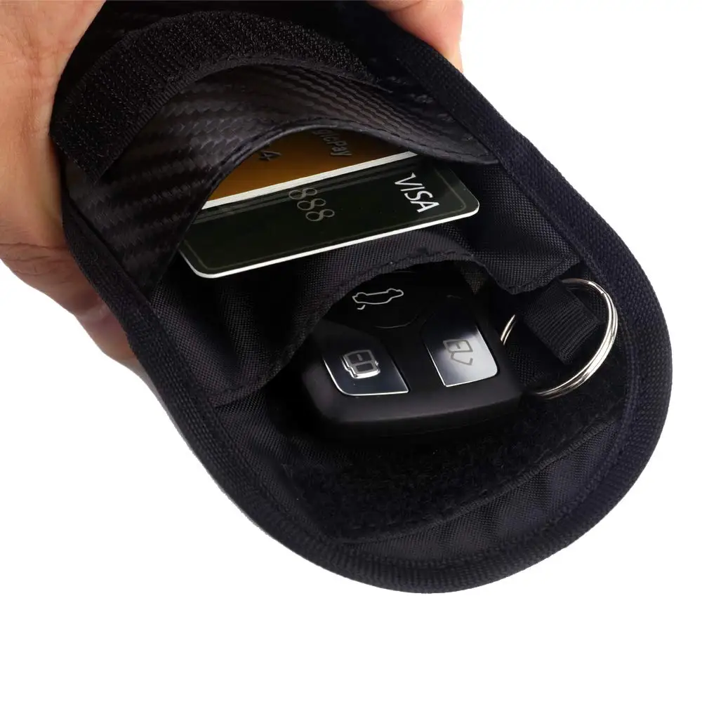 Car Key Signal Blocker Case Keyfob Safety Bag Keyless Cell Phone Signal Blocking Pouch WIFIGSMLTENFCRF Blocker For Bank Card-2