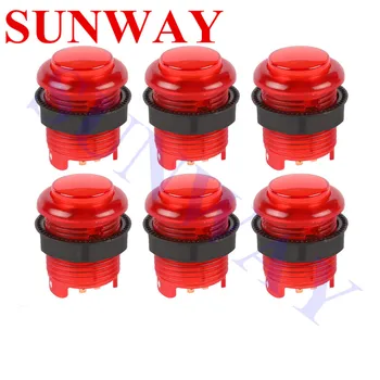 

6Pcs/Lot 5V illuminated LED Arcade Push Buttons with Built-in Microswitch for MAME JAMMA 28mm*33mm