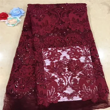 

Madison Latest design African lace fabric high quality 2019 Nigerian wedding lace tulle mesh lace fabric for party dress