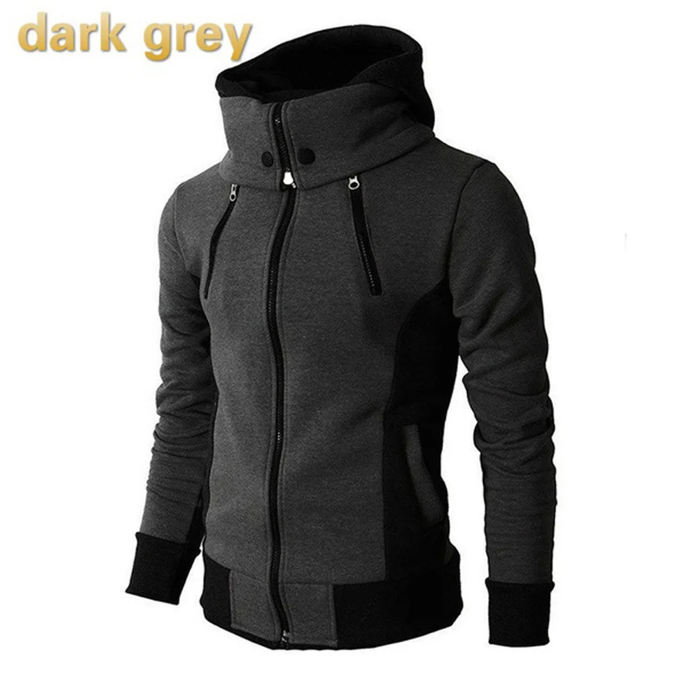 Koop ZOGAA Plus Size XS 3XL Streetwear Mannen Hoodie Sweatshirts Solid Slim Fit Fake 2 stuks Kapmantel Mannen Rits Hoodies