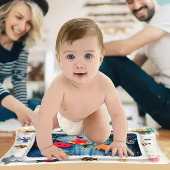 

Inflatable Baby Water Mat Infant TummyTime Playmat Toddler Fun Activity Play Center Water Mat For Babies