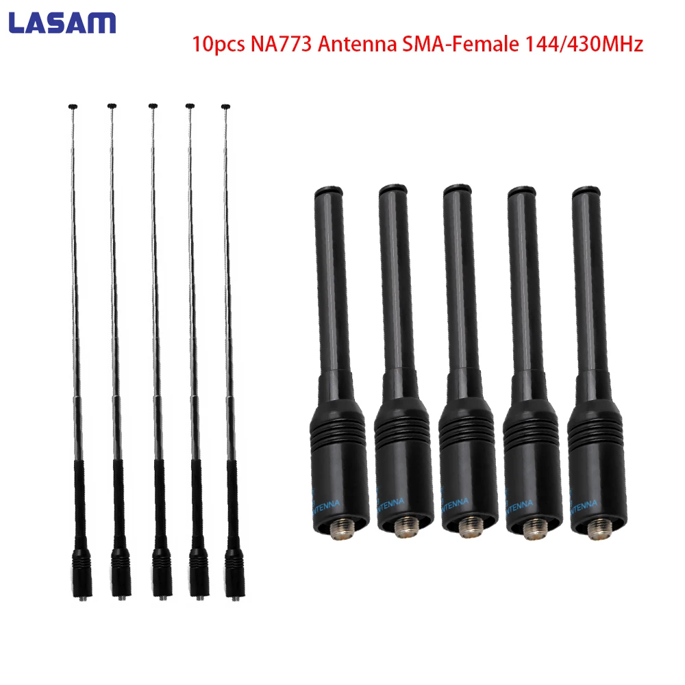 LASAM 10 шт. Оригинальная антенна NA 773 SMA Female двухдиапазонный 144/430 МГц 11 см портативное
