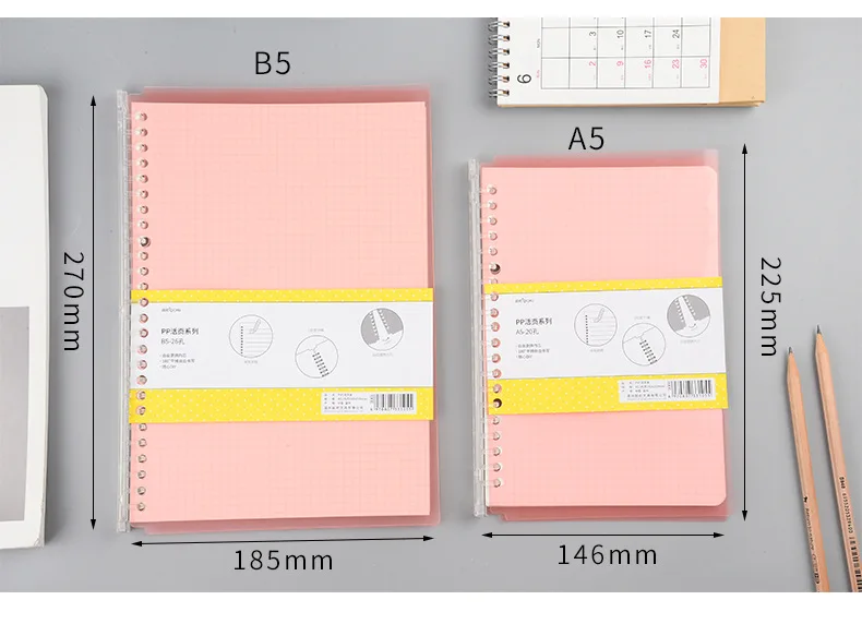 A5B5 рр Обложка 20/26 отверстия спиральная тетрадь сетка/линия заправки планировщик ежедневник школьный журнал офисные канцелярские принадлежности