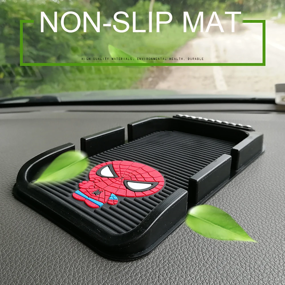 

Car Ornament PU Dashboard Sticky Pad Temporary Automobile Parking Card For Marvel Cute Decoration Auto Non-Slip Mat Phone Holder