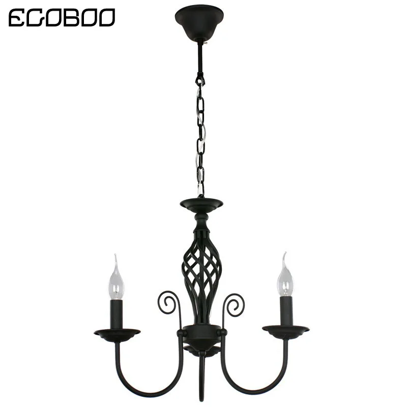 EGOBOO Postmodern chandelier retro villa restaurant lighting black classic 3/5/8 head decorative lighting living room bedroom la
