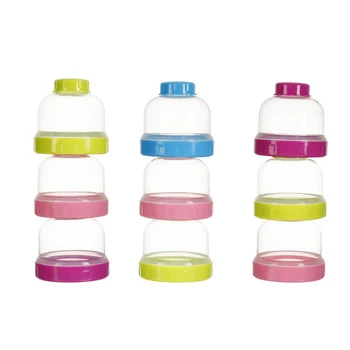 

Baby Portable Milk Powder Formula Dispenser Food Container Storage Feeding Bottle Toddler Kids Three Grid Food Storage Box