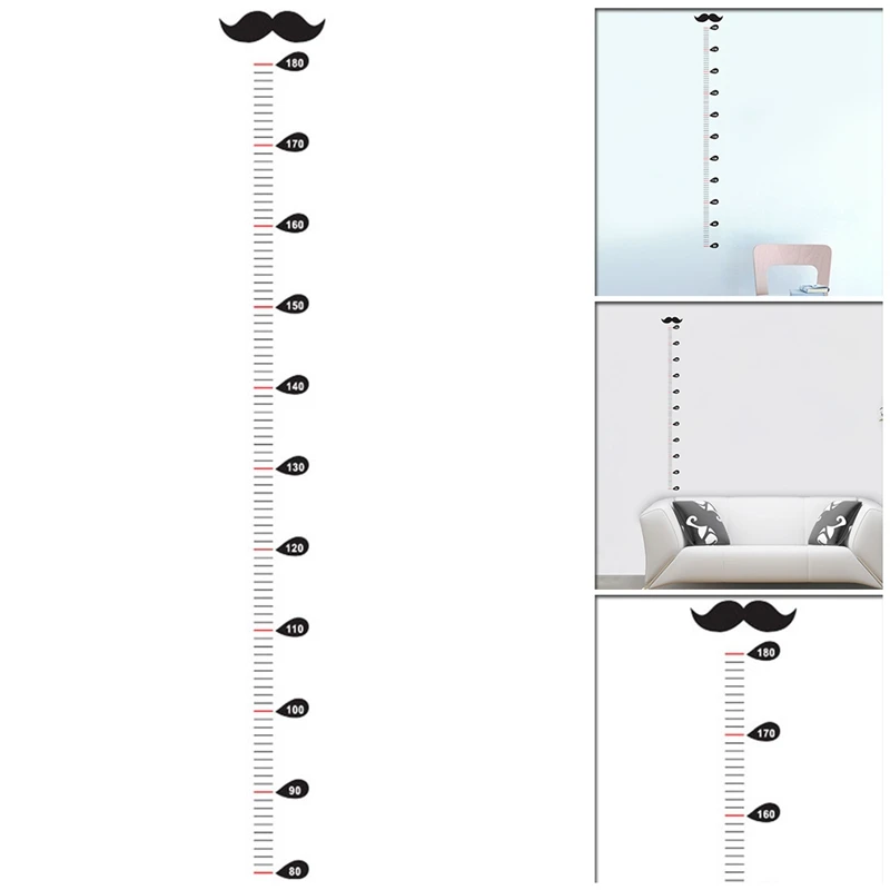 Борода забавная высота мерки наклейки самоклеющиеся рост наклейка Детская комната Декор настенная Съемная резная Калибровочная линейка