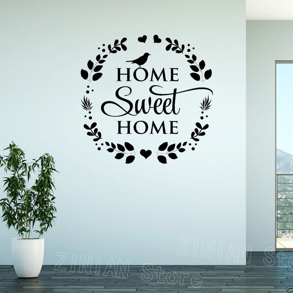 Home Sweet Home Decor Wall Наклейки DIY Съемный Книги по искусству винил Семья Quote настенные венок прихожей Гостиная украсить Z476 Home Sweet Home Decor Wall Наклейки DIY Съемный Книги по искусству винил Семья Quote настенные венок прихожей Гостиная украсить Z476