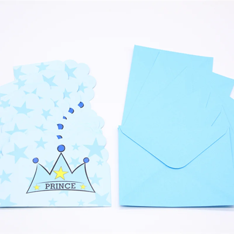 6 шт./компл. пригласительная карточка тема принца Корона тема мальчик тема пол секретный вечерние события день рождения поставки