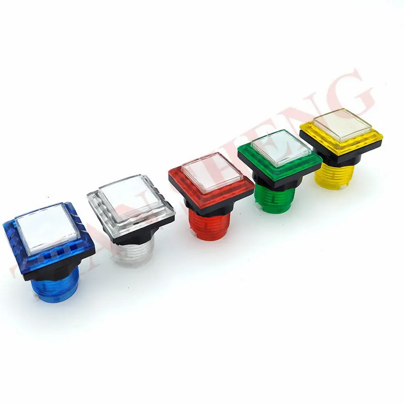 

10pcs /set 33mm Square Illuminated Arcade Push Button with 12V LED & Microswitch For Mame Jamma Projects / Arcade Video Machine