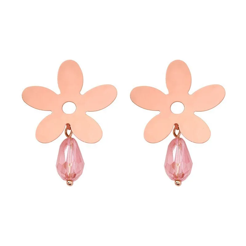 Розовые серьги корейский цветок Милая серьга геометрической формы имитация жемчуга pendientes mujer для женщин кисточкой украшения для ушей, серьги - Окраска металла: 5