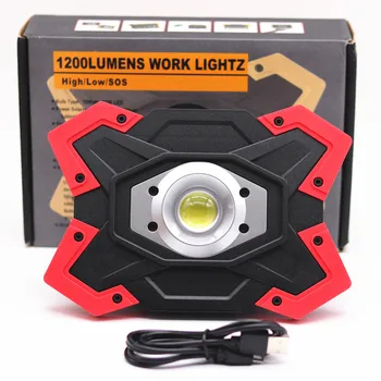 

ZPAA Portable LED COB Work Lamp Light for Camping,Hiking,Car Repairing,Workshop Builtin Rechargeable Battery Waterproof Lantern
