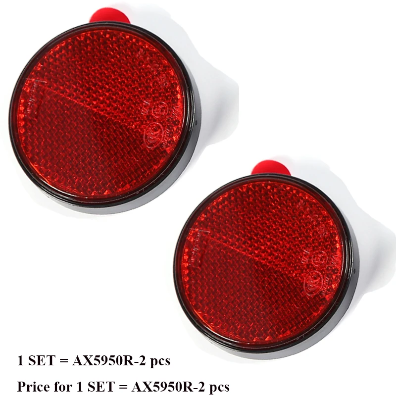 

car accessories 2 pcs red round reflector strip for trailer truck lorry bus RV caravan camp bike towingcamp self adhesive