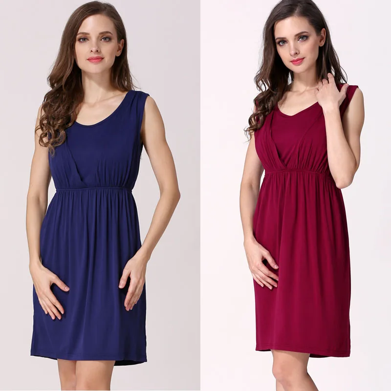 Summer Pregnant Women Maternity Clothes Breastfeeding Dress Nursing Lactation Wear Cool Fabric Wholesale 2pcs/lot free shipping