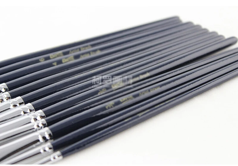 Pincéis de Pintura Alça de Madeira para Artista Facial Profissional Náilon Cabelo Pincel Conjunto Rosto Pintura Corpo Maquiagem Arte Suprimentos 12 Pçs 9 náilon cabelo pincel conjunto rosto pintura corpo