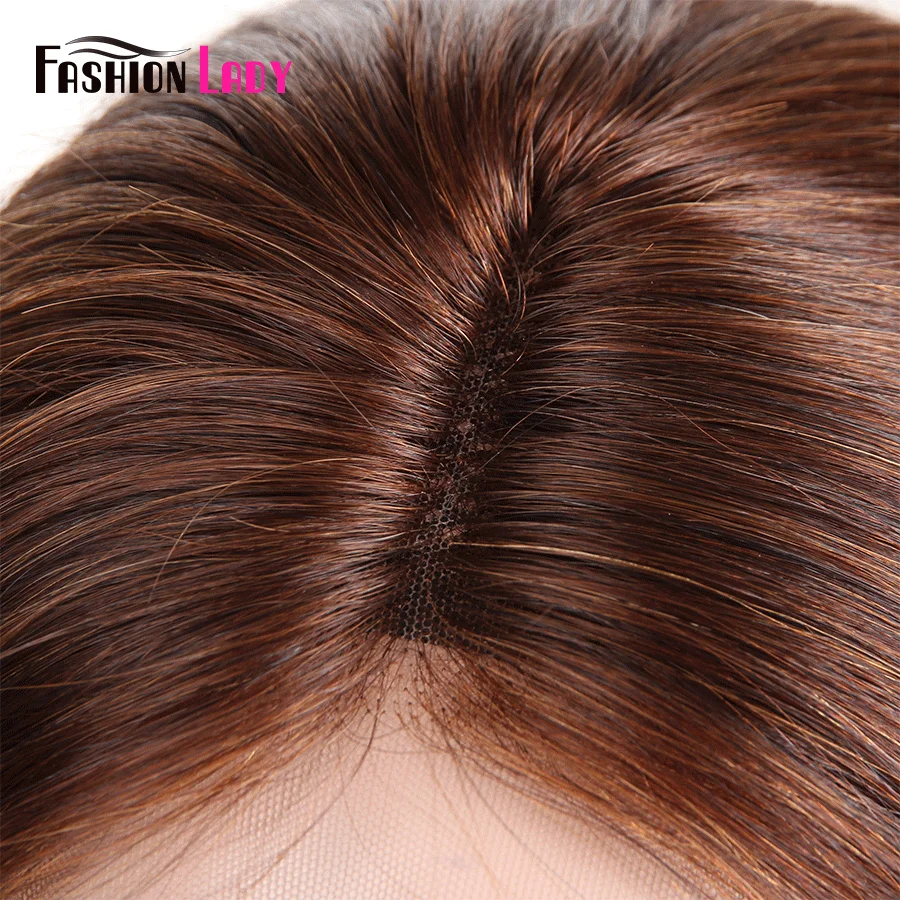 FASHION LADY Short Bob Lace Front Human Hair Wigs Straight Hair Bob Wig 1# 4# Color Middle Part Lace Wig Remy Hair 13x4inch lace