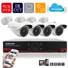 Best Price as low as $144.99 SUNCHAN 4CH 1MP HD AHD CCTV Camera 720P 24 Leds Day Night Vision Outdoor/Indoor Security Camera System Home Surveillance
