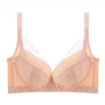 

No steel ring bra gathered large cup large size adjustment type on the side of the breast lace sexy bra