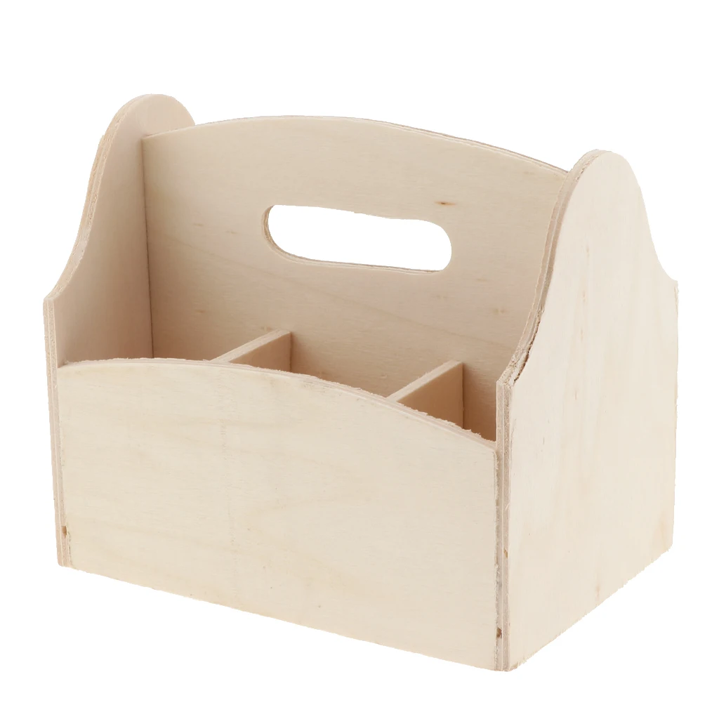 Special Design Money Boxes Wooden Basket House Pen Container Pattern handmade wooden Craft For Painting Popular Kids Gifts