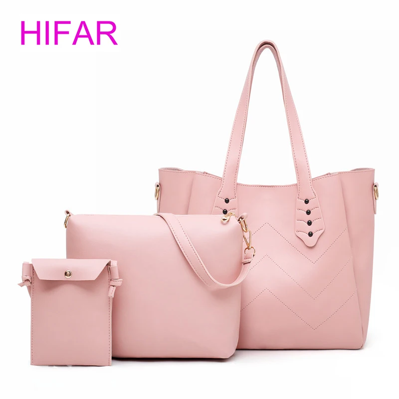 

Composite Bag Woman 3 Sets Casual Tote High Quality Big Handbags For Lady Bag Fashion Leather Shoulder Bag Women's Messenger Bag