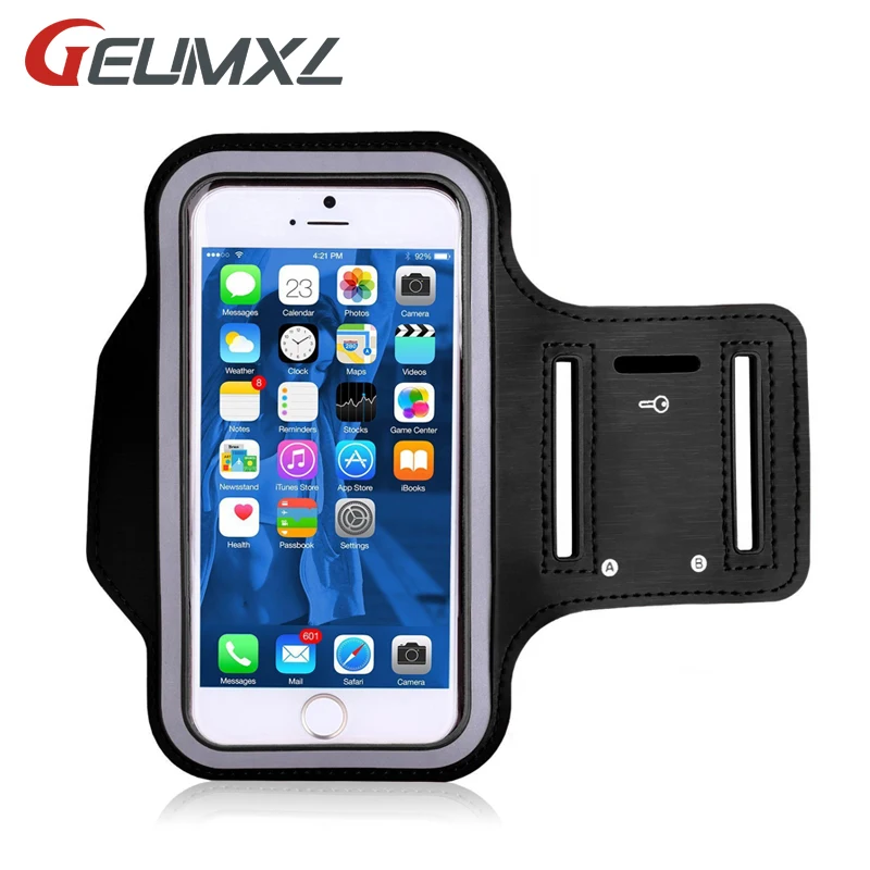 Спортивный Чехол повязка GEUMXL для iPhone x 8 6 6s 7 Plus сумка бега спорт мобильный телефон