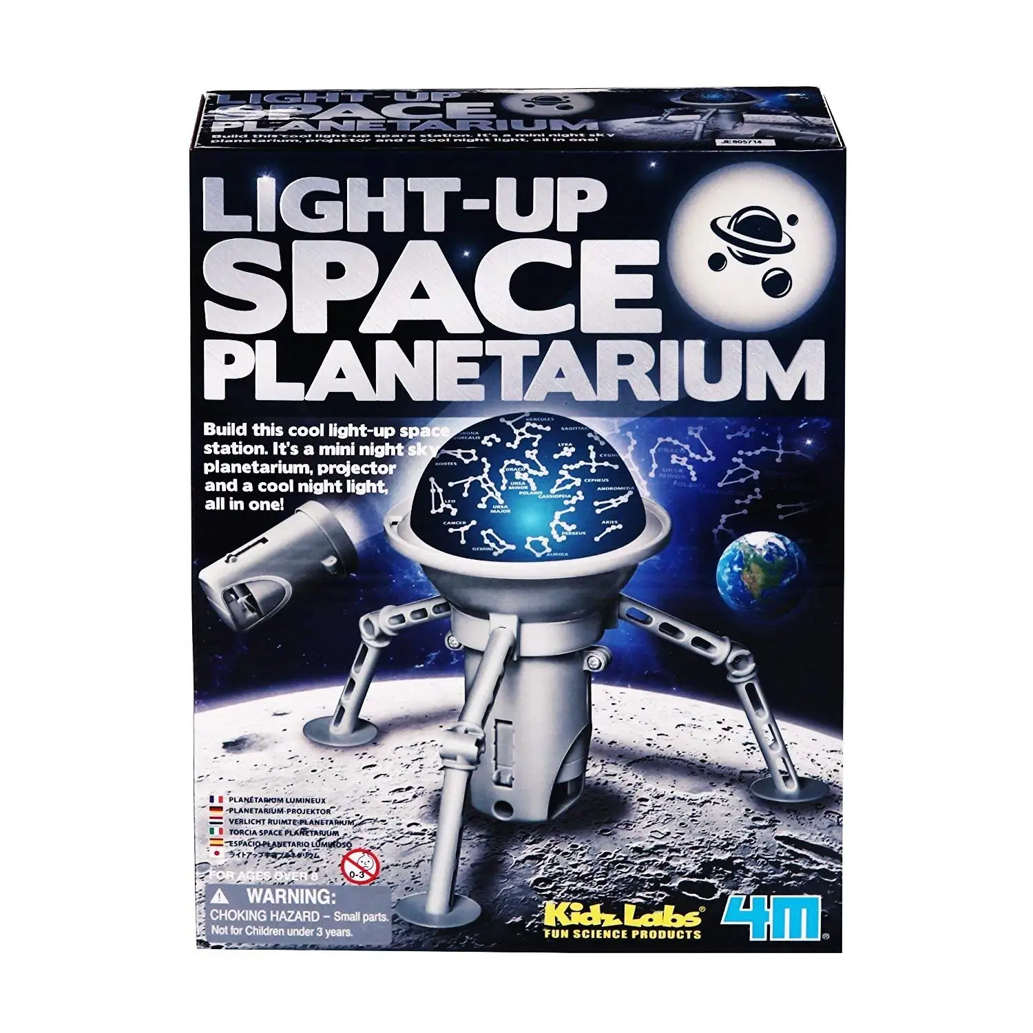

4M Kidz Labs Light-up SPACE PLANETARIUM Build This Cool Light-up Space Station Hand Assembled Toys Interesting interactive games