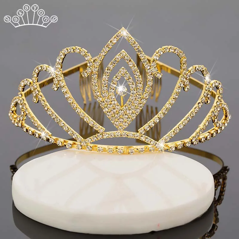 

Gold Color Wedding Crown Queen Bridal Tiaras Bride Crystal Princess Crown Headband Wedding Hair Accessories Hair jewelry