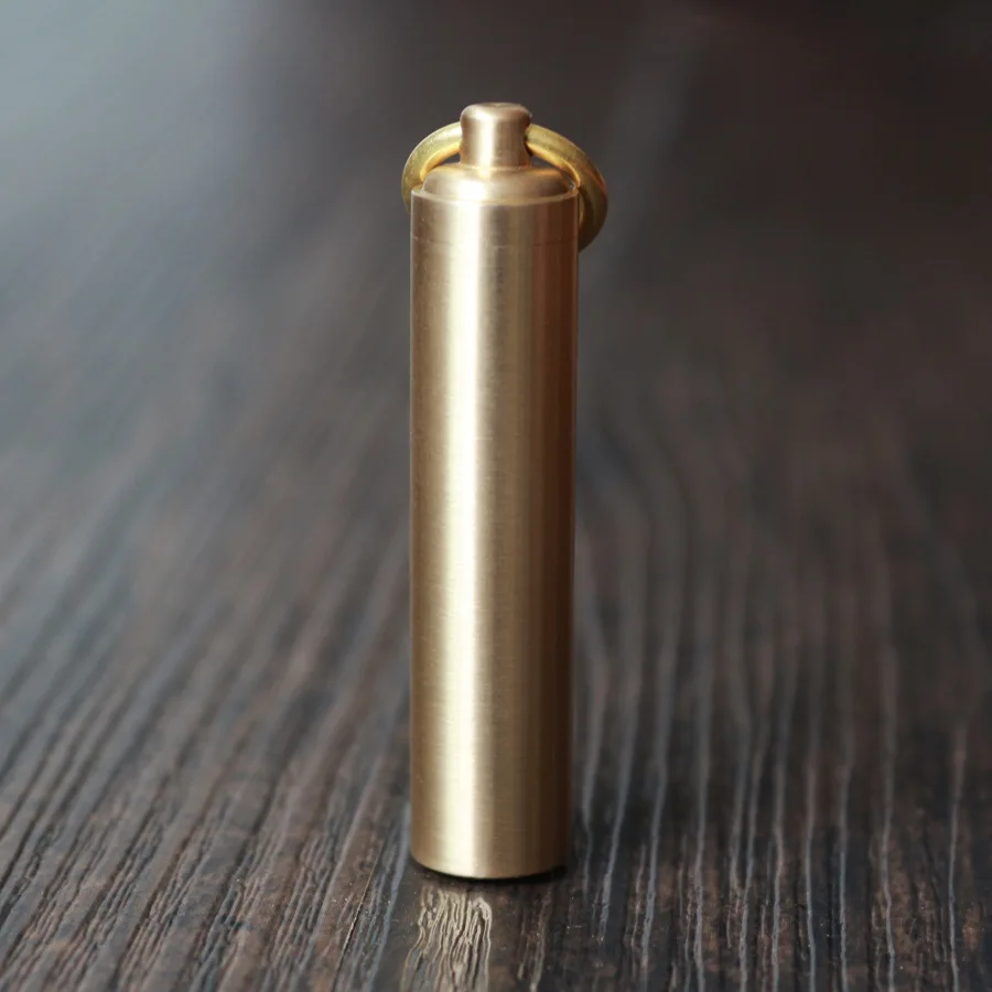 Outdoor Waterproof Tank Brass Sealed Box Pure Mini Metal Drug Waterproofing Bin EDC Tool Equipment | Спорт и развлечения
