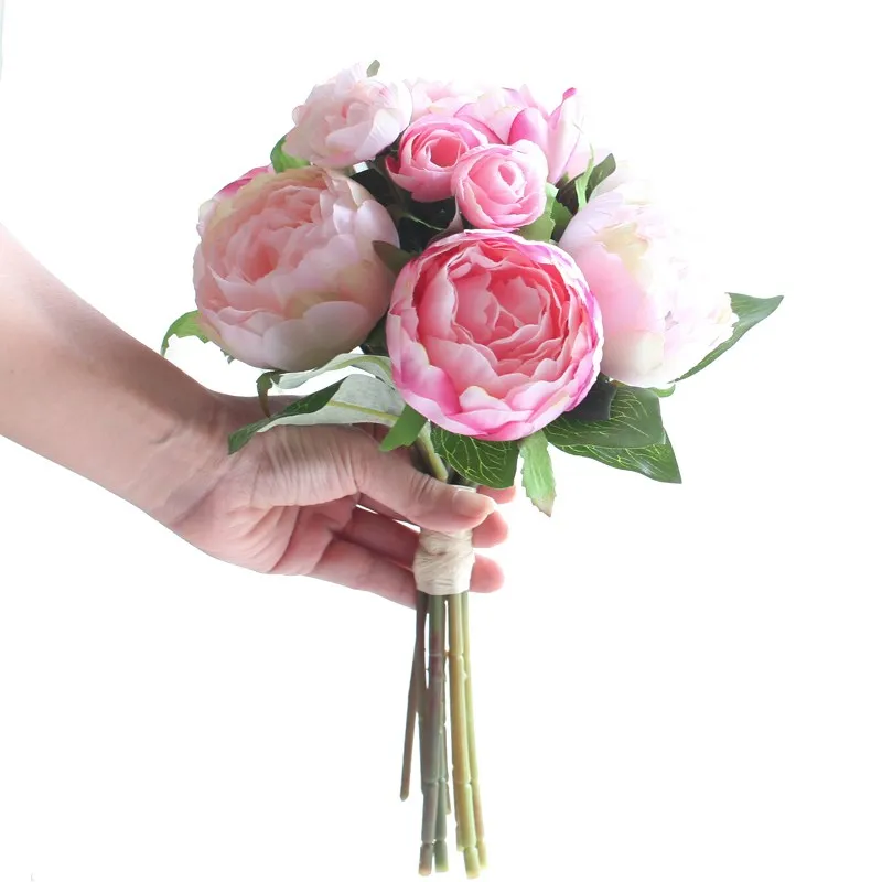 artificial flowers peony wedding flowers bridal bouquet  (46)