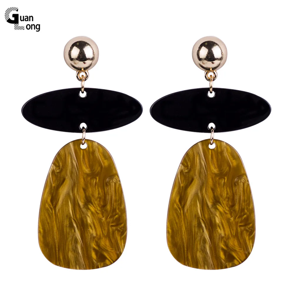 

Guanlong Classic Dangle Resin Earrings Women Long Statement Acrylic Geometric Earings Fashion Dangling Earings Party jewelry