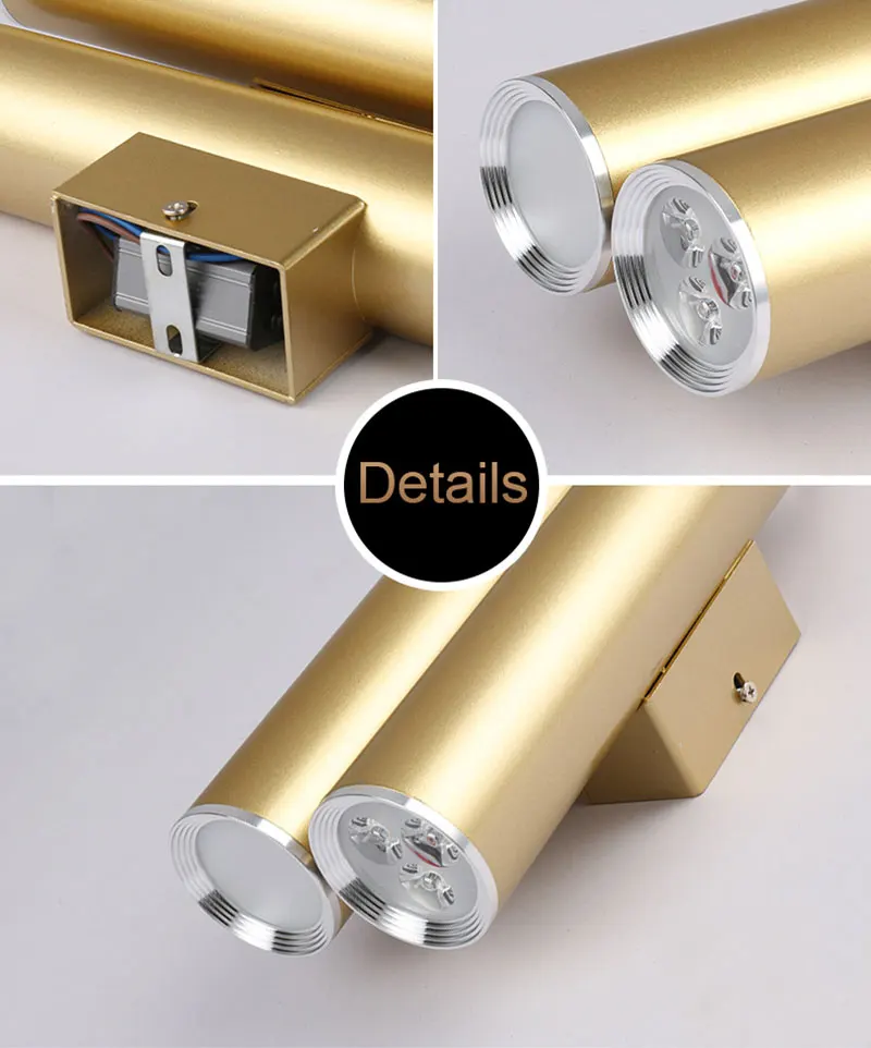 Northern Europe Wall Light Gold Tube Design Wall Lights LED Creative Gold Wall Lamp Loft Bedroom Corridor Bar Coffee Shop Light (17)