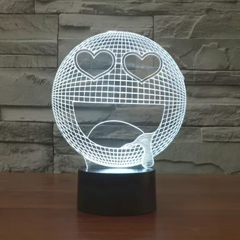 

[Seven Neon]free Shipping round expression Acrylic 7Color Desk Lamp 3D Lamp Novelty Led Night Light Millennium Falcon Light