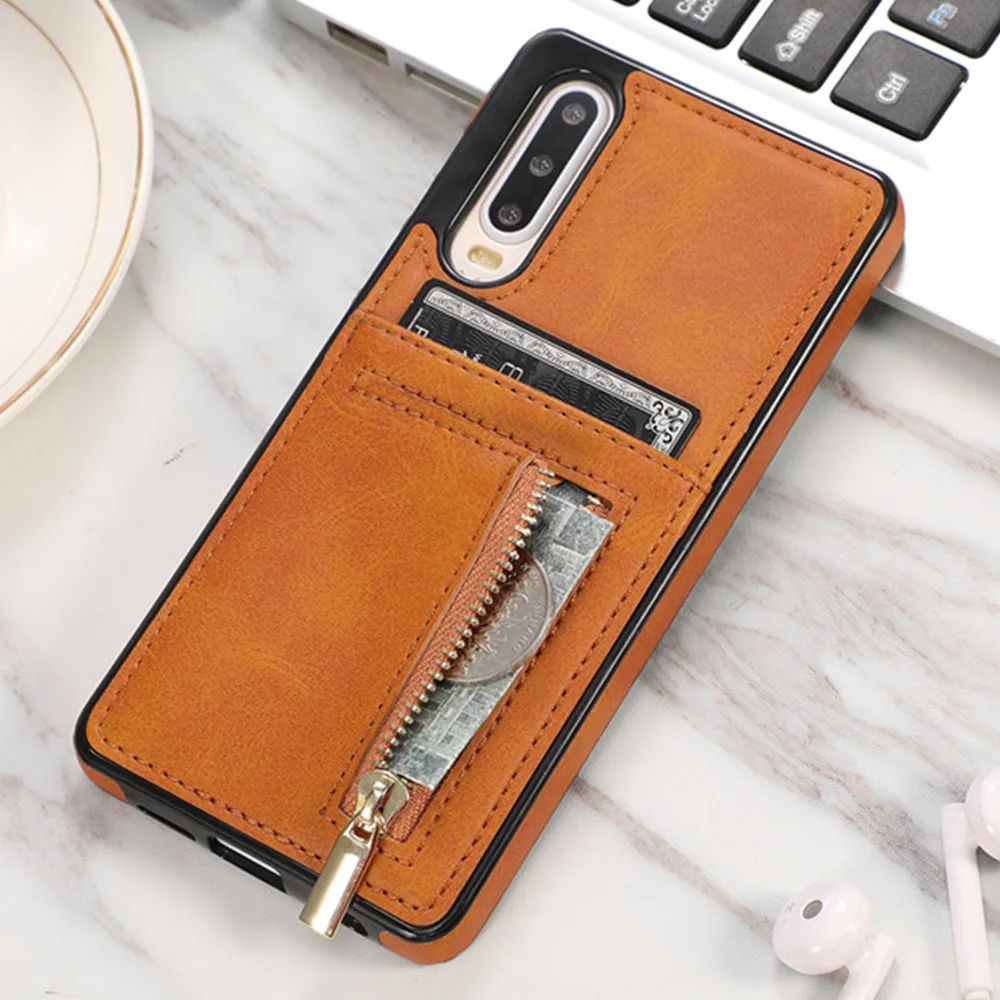 Luxury Zipper Wallet Retro PU Leather Case For Huawei Mate 20 P30 Lite Cover Pro ID Card Slot Coin Coque | Мобильные телефоны и