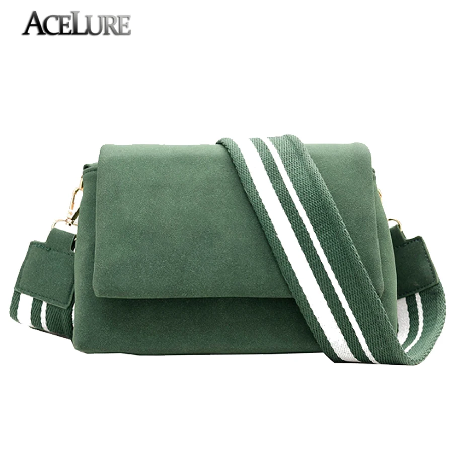 

ACELURE Wide Strap Women Messenger Bag Cover Scrub Flap Party Purse Simple Famous Brand Women Leather Single Shoulder Bag Bolsas