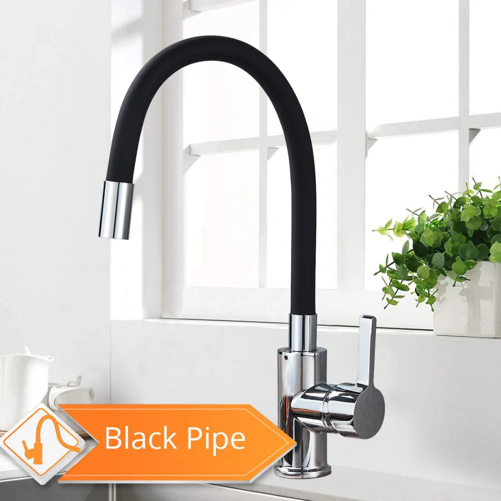 Green Black Pipe Kitchen Faucets Hot And Cold Water Faucets Chrome Basin Sink Tap Mixers Kitchen Faucet Deck Mounted