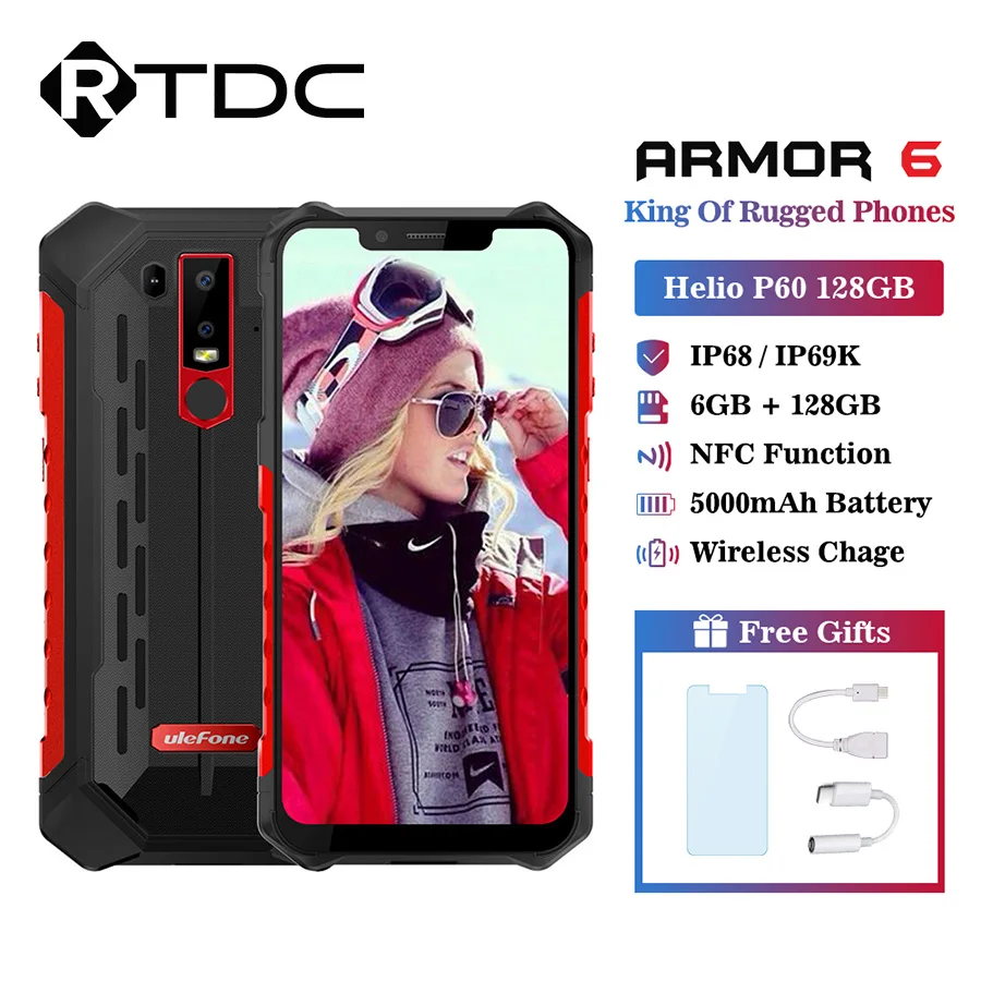 Ulefone Armor 6 2 &quotAndroid 8 1 Водонепроницаемый ГБ 128 Otca core Helio P60 распознавание лица