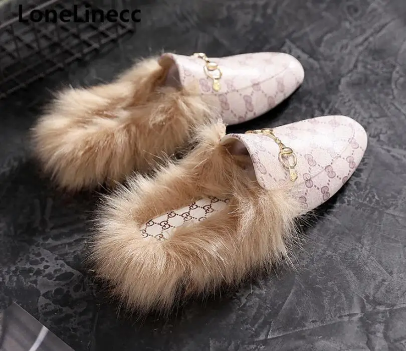 

2018 autumn new fur shoes female Korean version of the wild student Baotou lazy half slippers Muller shoes scoop shoes