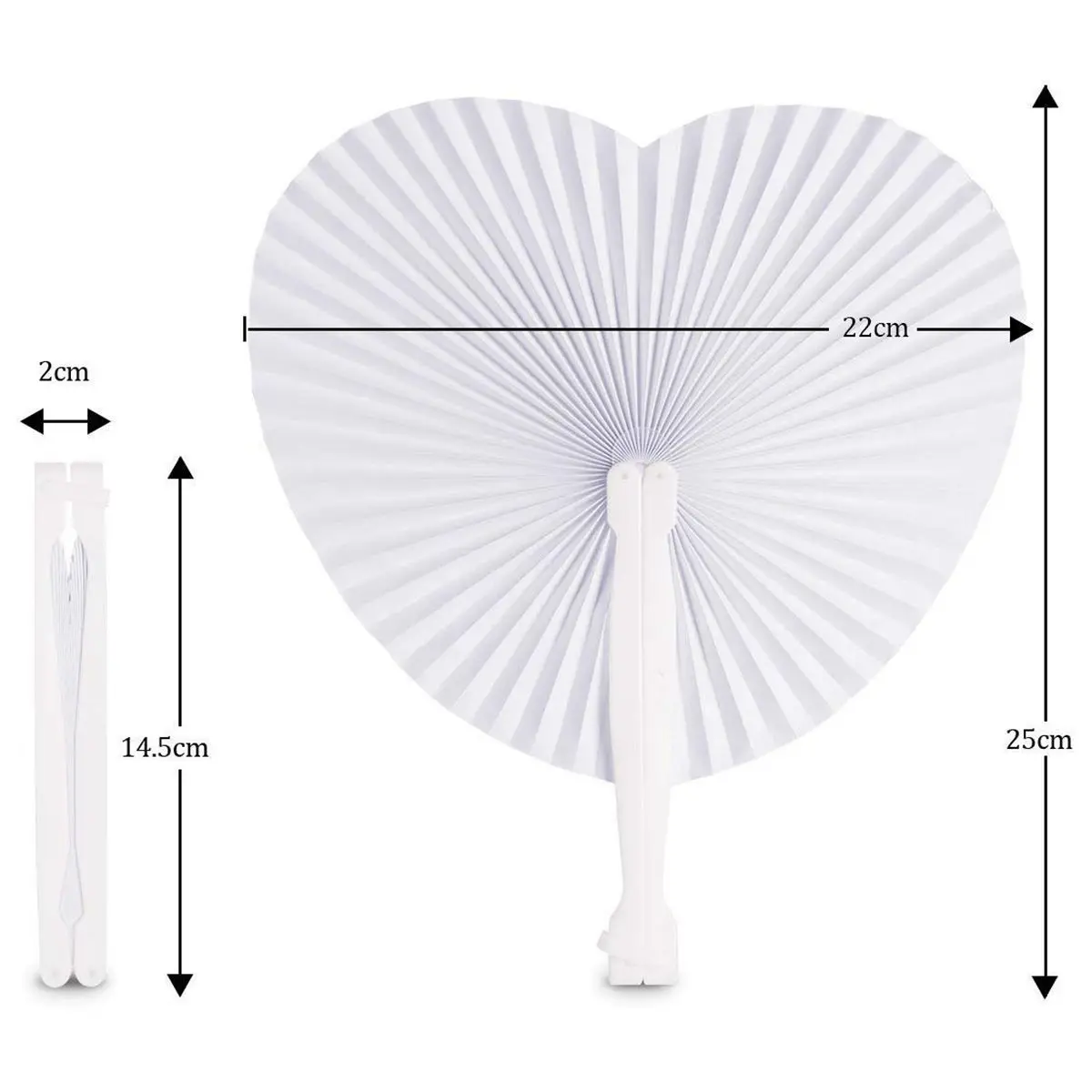  36 Pcs White Wedding Fan - Fans for Ceremony Invitations Heart Shaped Folding - White Wedding Fan P - 32916118173